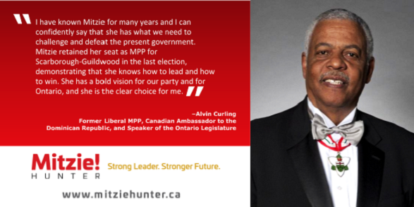 MitzieHunter's tweet photo. I'm humbled and grateful for former Liberal MPP and #OntarioLegislativeAssembly Speaker Alvin Curling. If you want to join him on #TeamMitzie and are able to contribute, please donate at https://t.co/90UchtUSoO #StrongLeaderStrongerFuture #onpoli #olpldr #ontla https://t.co/eArIOgoHEa