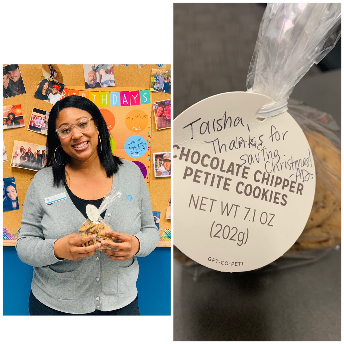 Our very own Taisha getting thank you for saving Christmas for new At&amp;t customer! Keep up the awesome work Taisha. We 👀 you 😁 <a href="/alysonwoodard/">Alyson Woodard</a> @melissastroder <a href="/KAMOkonnects/">𝐾𝐴𝑀𝑂</a> <a href="/Bwest28/">Bryan West</a>