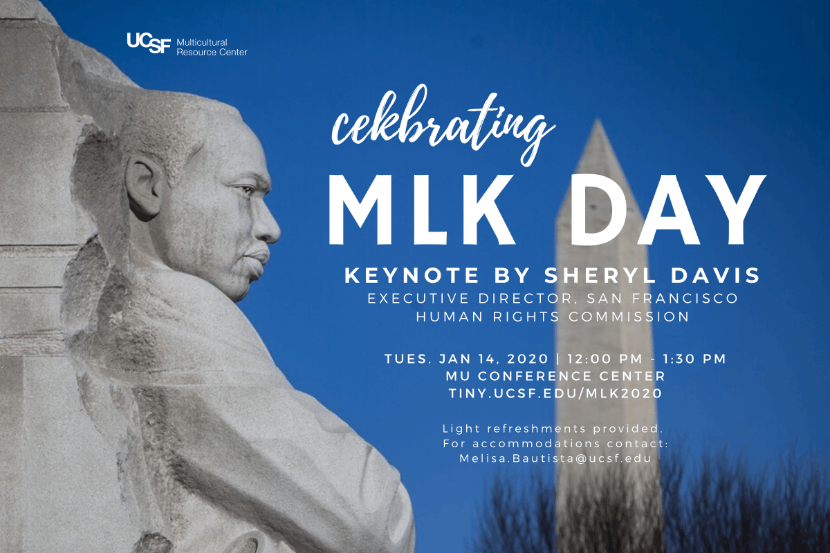 UCSF_MRC's tweet image. Come join us as we honor the legacy of Dr. Martin Luther King on Tuesday, January 14th from 12-1:30 PM RSVP: tiny.ucsf.edu/MLK2020 @UCSFODO @UCSFMedicine @ucsfpharmacy @UCSFLGBT @ucsfdentistry