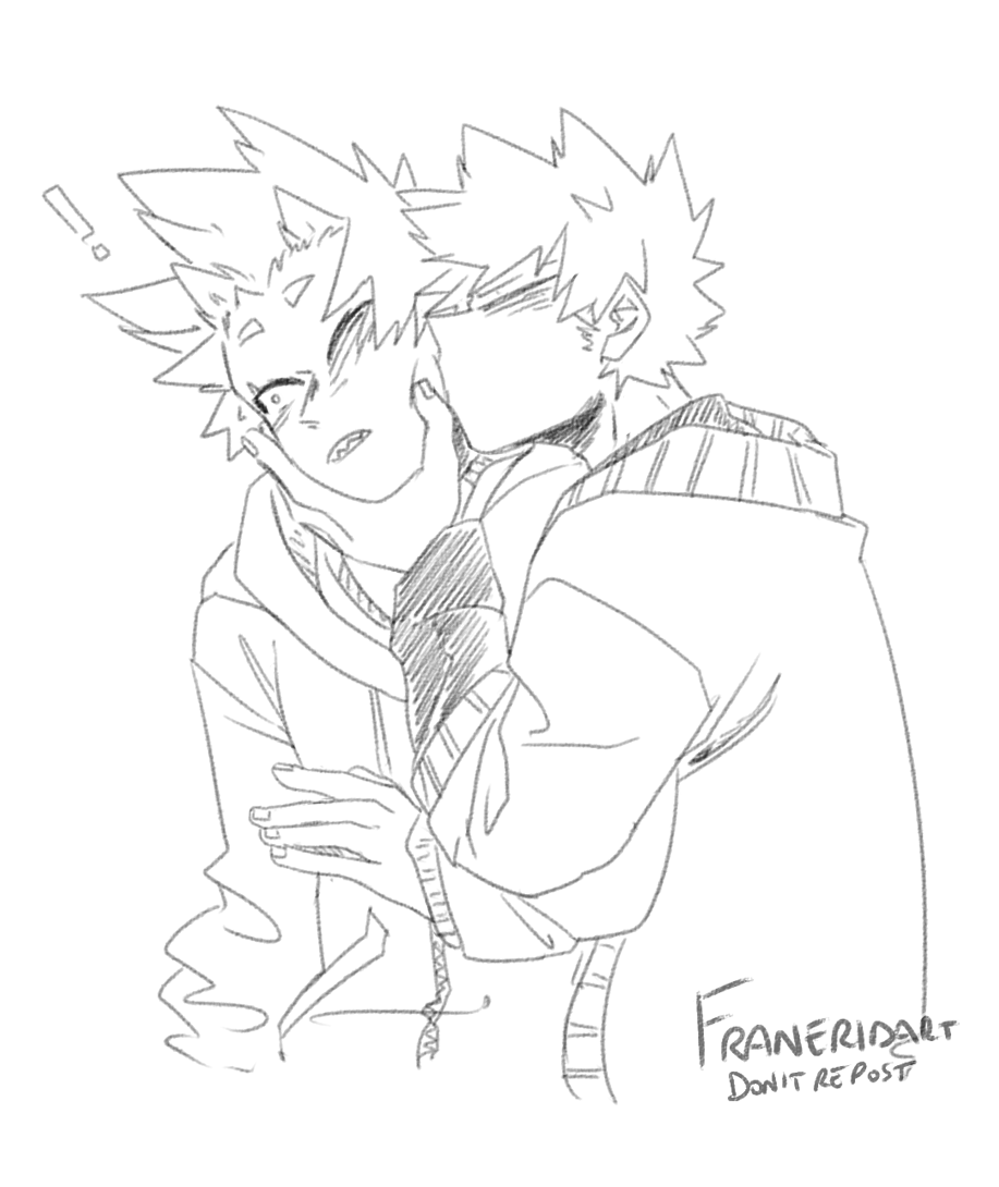 couple of doods of baku touching kiri's face to end the day 