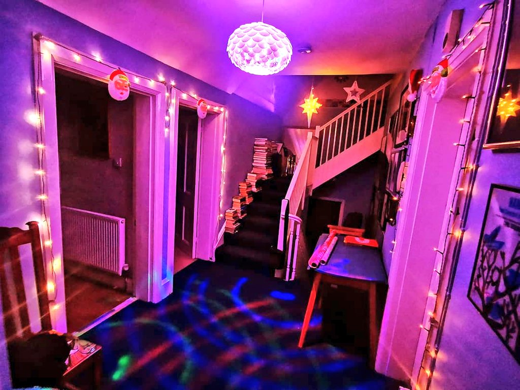 joncampling's tweet photo. We've tarted up the hallway this year too 🤩
#DiscoXmas https://t.co/Mj5OzYwMN3