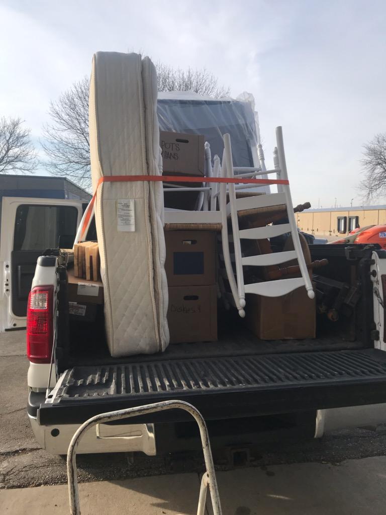 chubbles365's tweet photo. Central Furniture Rescue in Cedar Rapids collects unwanted but good condition furniture and distributes to families in need.  Today a couple of volunteers and I dropped off beds, a kitchen table with chairs, end tables, and other things. #pledgeforhumanity https://t.co/krVsQSMJvQ