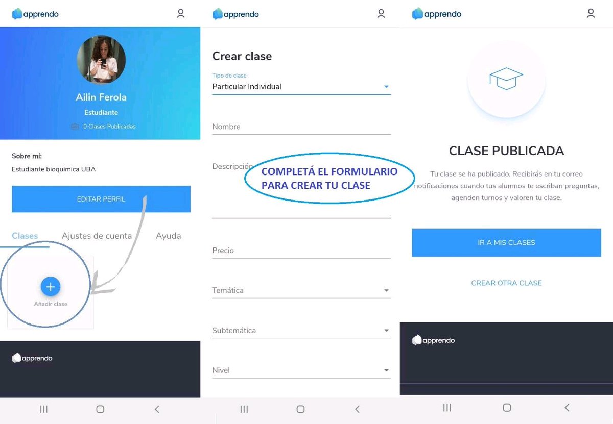 Apprendo's tweet photo. Así de fácil es crear tu primera clase 👇 https://t.co/zfiBKvcxNS