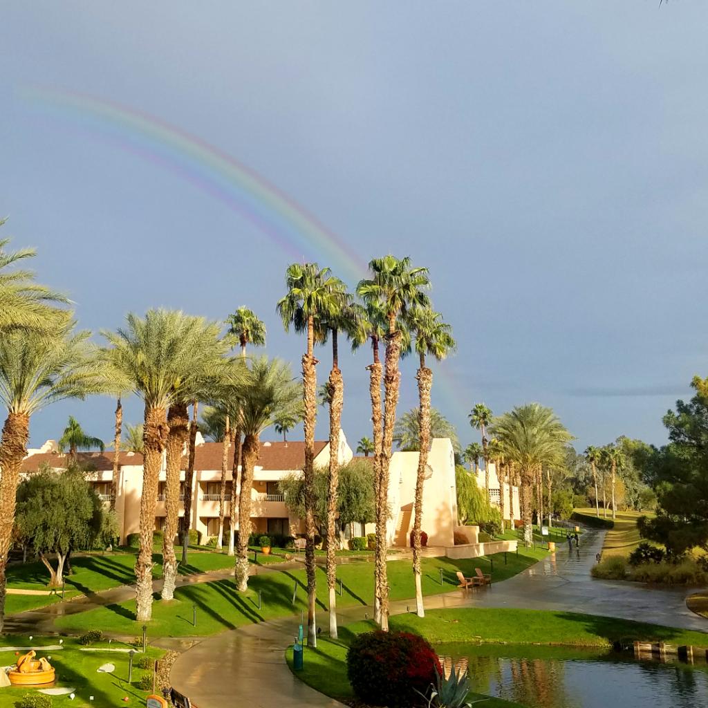 For about 10 minutes today, we saw beautiful rainbow over the resort.