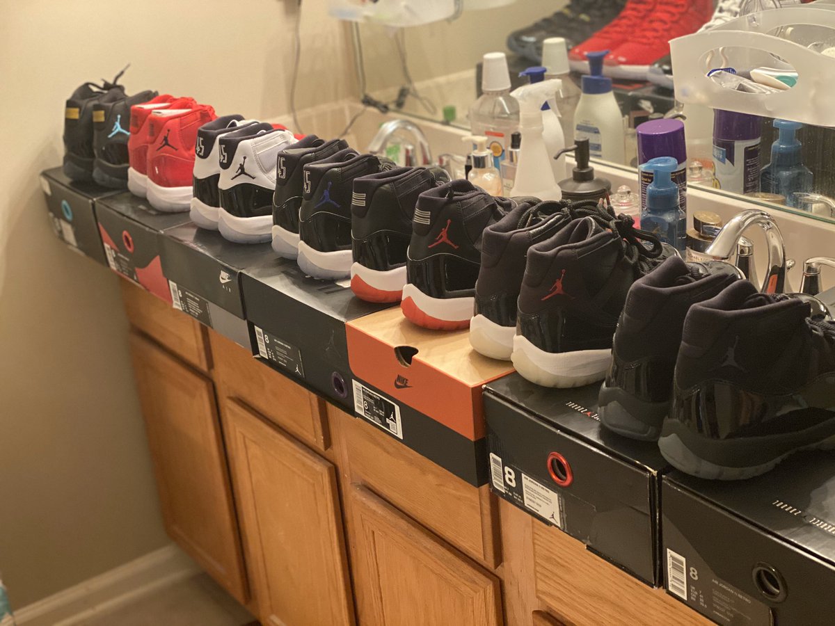 Zachiery1981's tweet photo. Pic of my HiTop DEADSTOCK Jordan 11s! #ILoveRetro #Jordan11 https://t.co/c3HYiC4fj6