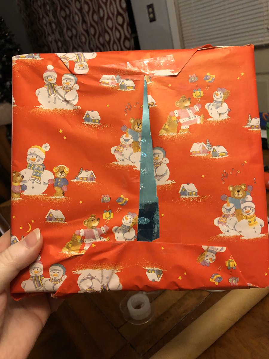 BaldBeardedBard's tweet photo. When Dad wraps gifts. #Frankenpresent #WrappingFail #UglyInBackDoesntCount https://t.co/n1vuwW4WzY