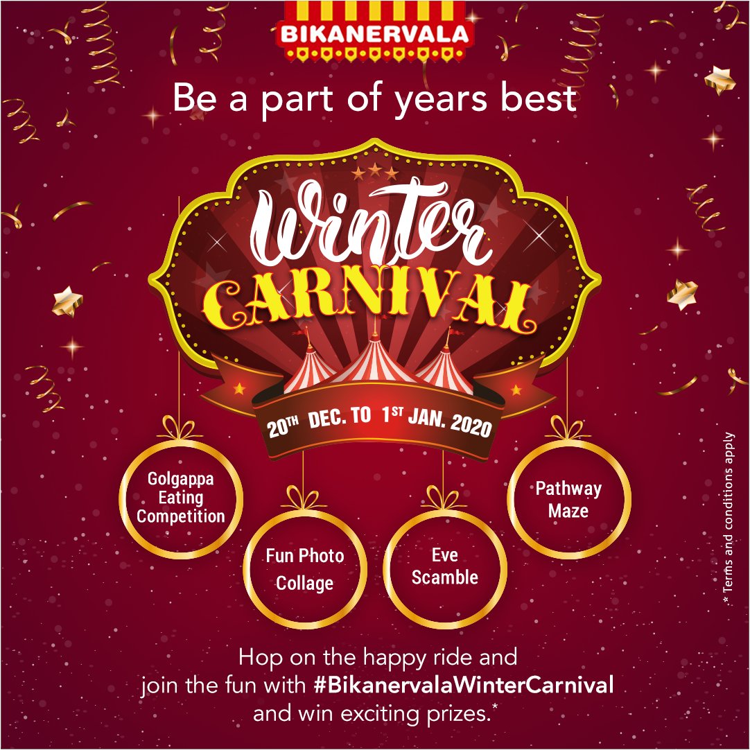 BikanervalaIN's tweet photo. Great fun and food all at your favorite.
#BikanervalaWinterCarnival #WinterCarnival2019 #christmas #christmaseve #christmasevent #christmasevents #carnival #carnival2019 #wintercarnival #food #fun #FunPhotoCollage #funcompetitions #celebration #party #activities #fungames https://t.co/cSdliul7w5