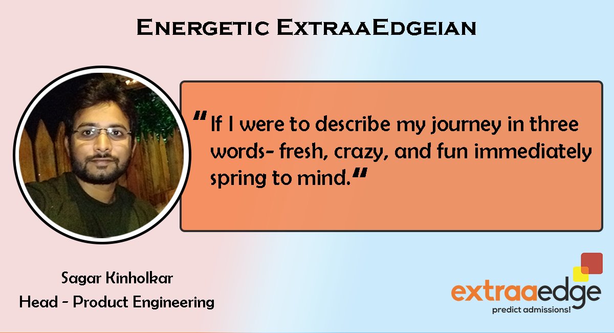 ExtraaEdge's tweet image. Team Talks!
Meet Mr. @kinholkar_sagar, Head - Product Engineering. Here is what he has to say about his journey:
linkedin.com/feed/update/ur…
#lifeatextraaedge #extraaedge #startuplife #family #teamtalks #admissionssoftware #manageadmissions #predictadmissions #increaseadmissions