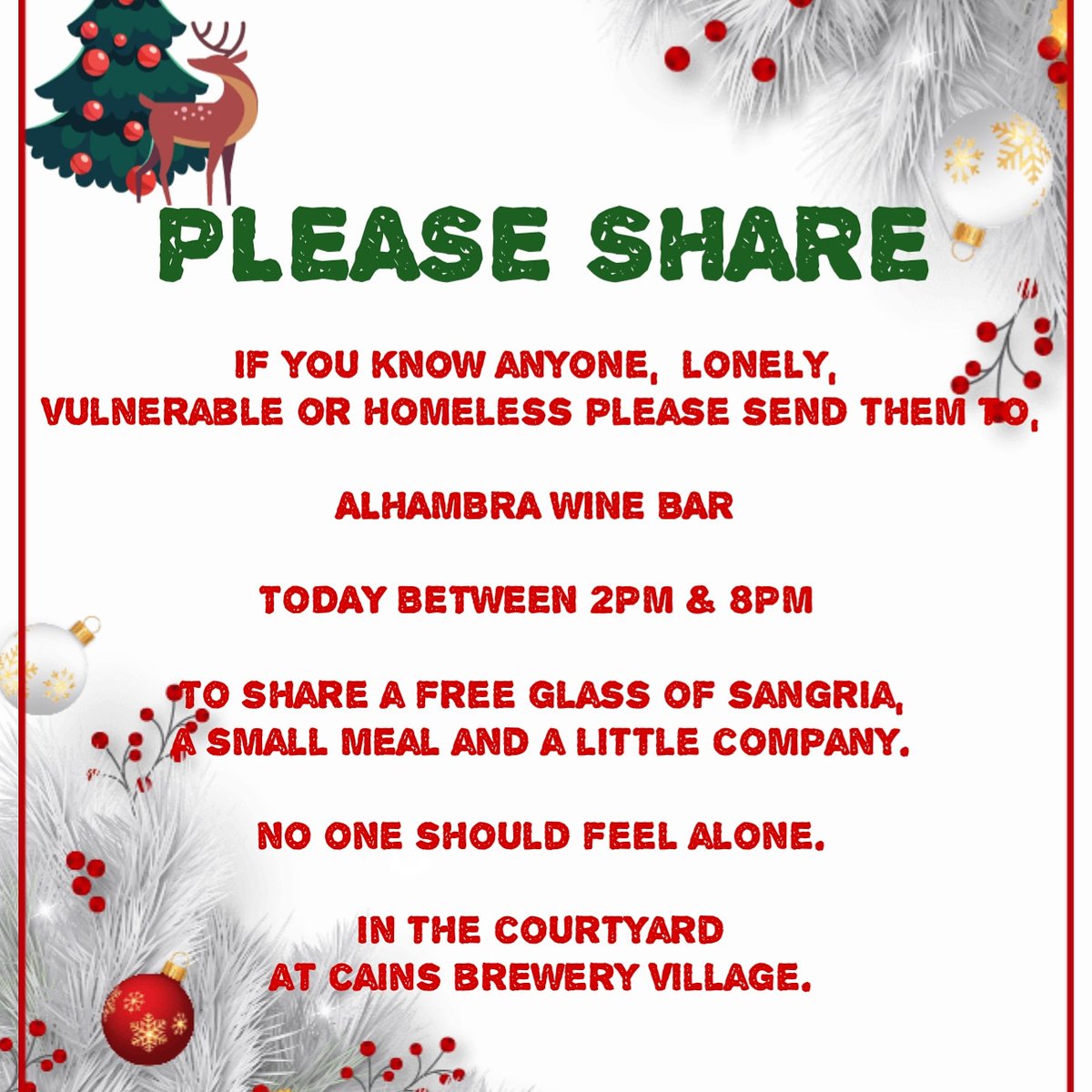 Get the word out please to those you feel who need it. #Liverpool #cainsbreweryvilliage