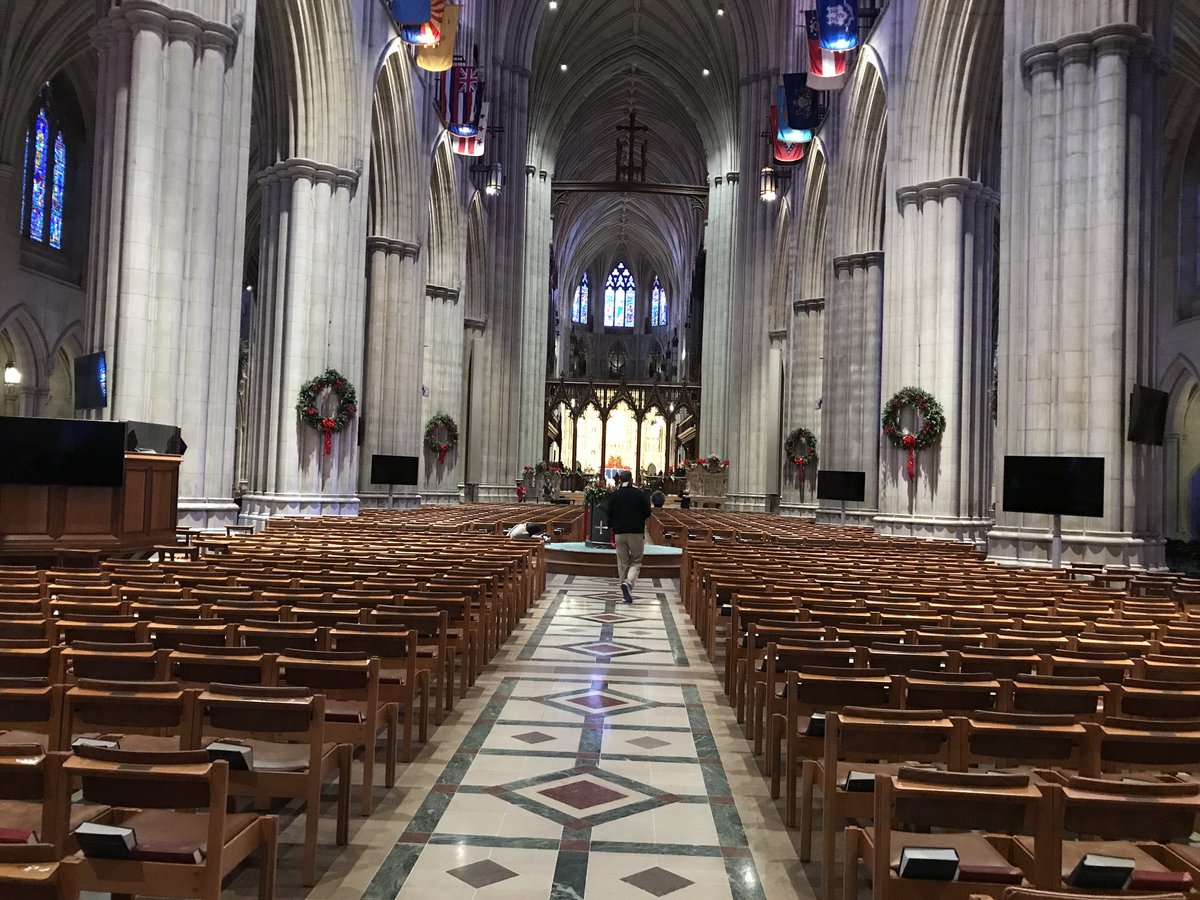 Christmas preparations at the Washington National Cathedral.
