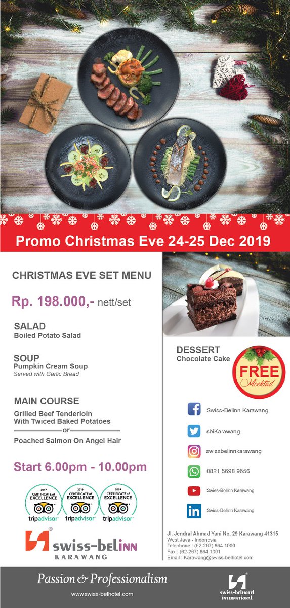 Happy Christmas Dinner with us! We'll waiting for you. #swissbelinnkarawang  #swissbelhotel  #karawanghits #karawangexplore #karawanginfo #karawang_kekinian