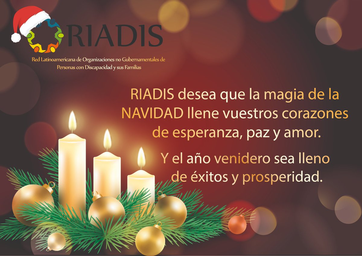RIADISorg's tweet photo. RIADIS desea que la magia de la Navidad llene vuestros corazones de esperanza, paz y amor.
Y el año venidero sea lleno de éxitos y prosperidad https://t.co/NRz5K5o2Pt