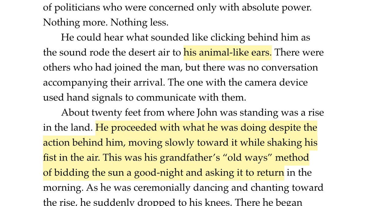 1) “animal-like ears” - bat ears? Specify. 2) that’s not the “old ways,” bruh. 3) that’s a geriatric dementia patient who escaped the nursing home 4) whoever told you about the Ghost Dance or the Muskogee Stomp Dance lied to you. Like, a lot.