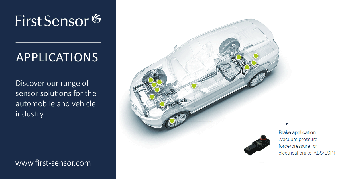 FirstSensor's tweet image. In brake booster systems, our vacuum pressure sensors measure the negative pressure for controlling the vacuum pump and thus ensure optimal support for the braking action. hubs.ly/H0khZ7S0 #sensors #automotive #pressuresensors