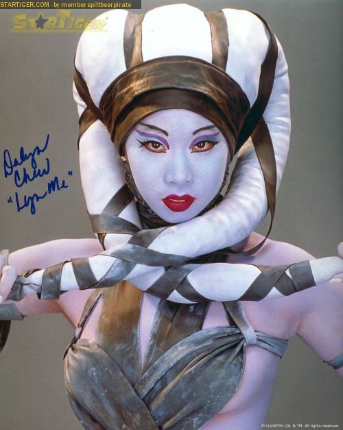 And that's Lyn Me, who is a Twi'lek devoted to Boba Fett. 
