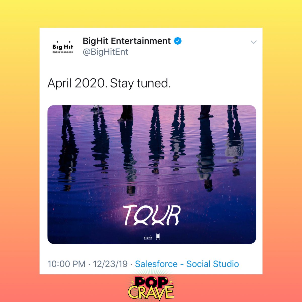 Pop Crave Bighit Entertainment Appears To Tease New Bts Tour For April