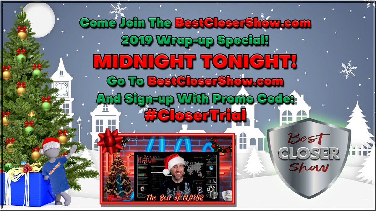 NewNationDave's tweet photo. Less than an hour to go! Come join the https://t.co/1TMVWD7KCo 2019 Wrap up Special @ Midnight! Use Promo Code: #CloserTrial to Join The Show!
@TheBestCloser #CloserNation #CloserNews #Christmas
 #ChristmasEveEve #SilentNoMore  #WeAreTheNewsNow #Trump2020 #Walkaway #KAG #MAGA2020 https://t.co/Yp01SmQg5k