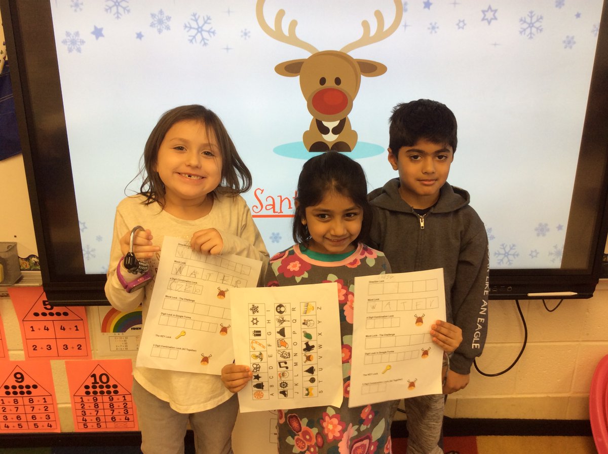 LindseyEMarch's tweet photo. With a little teamwork and perseverance, these first graders can solve any challenge! Rudolph Breakout 2019 ❄️🤗 #WeAre44 https://t.co/7uM8ch2sbk