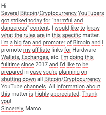 sunnydecree's tweet photo. I just sent this to @YTCreatorsDE @YouTube. 
@IvanOnTech 
@ChicoCrypto 
@ChrisDunnTV 
@AltcoinDailyio 
@alessiorastani 
@readysetcrypto 
@BTCsessions 
@crypt0snews 
@blockchainchick 
@chrisconey
@carlmoon 
@TheCryptoLark 
@TheCryptoZombie 
@ToneVays 
@mr_kristof007 https://t.co/b9I6j3wuds