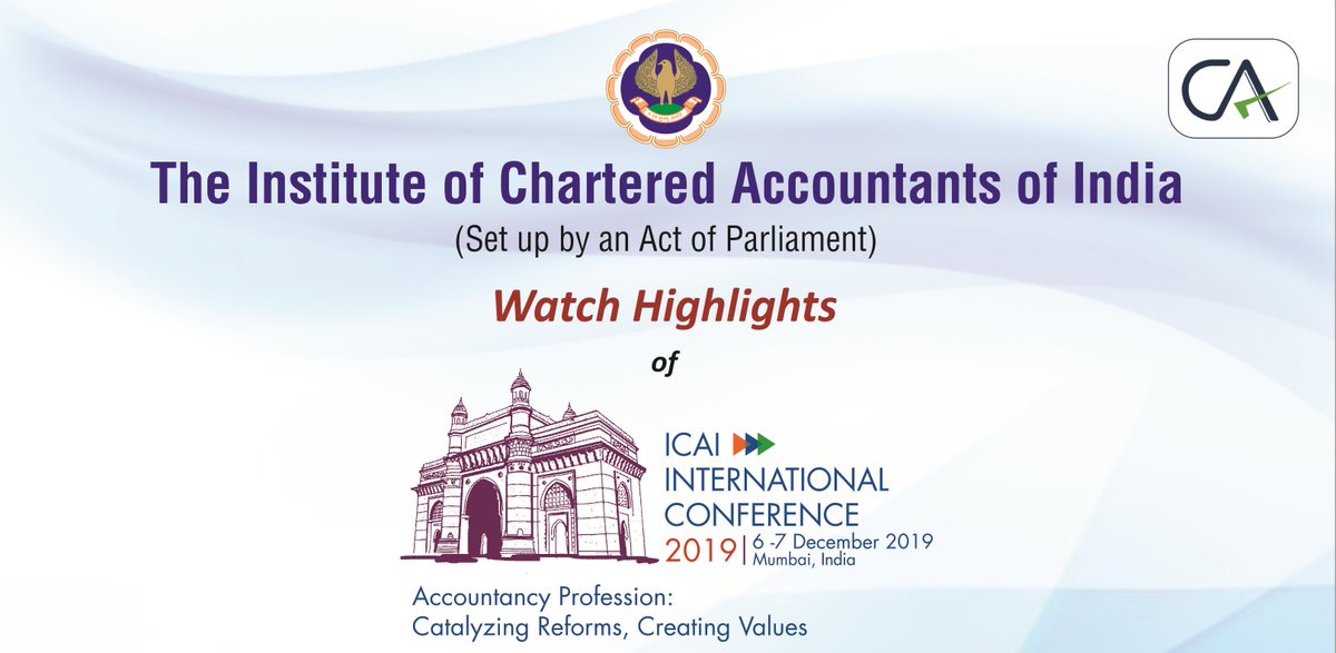 theicai's tweet image. Highlights of #ICAIInternationalConference2019

For details pls visit
youtube.com/watch?v=UOSrdg…

#IC2019 #IntConICAI19 

@sureshpprabhu @TChazhikadan @FinMinIndia @PrafullaCa @atulguptagst @IFAC @ICAEW @CPAcanada @parthavs @TNMANOHARAN @graudit @CNBCTV18Live @NileshVik @jainved3