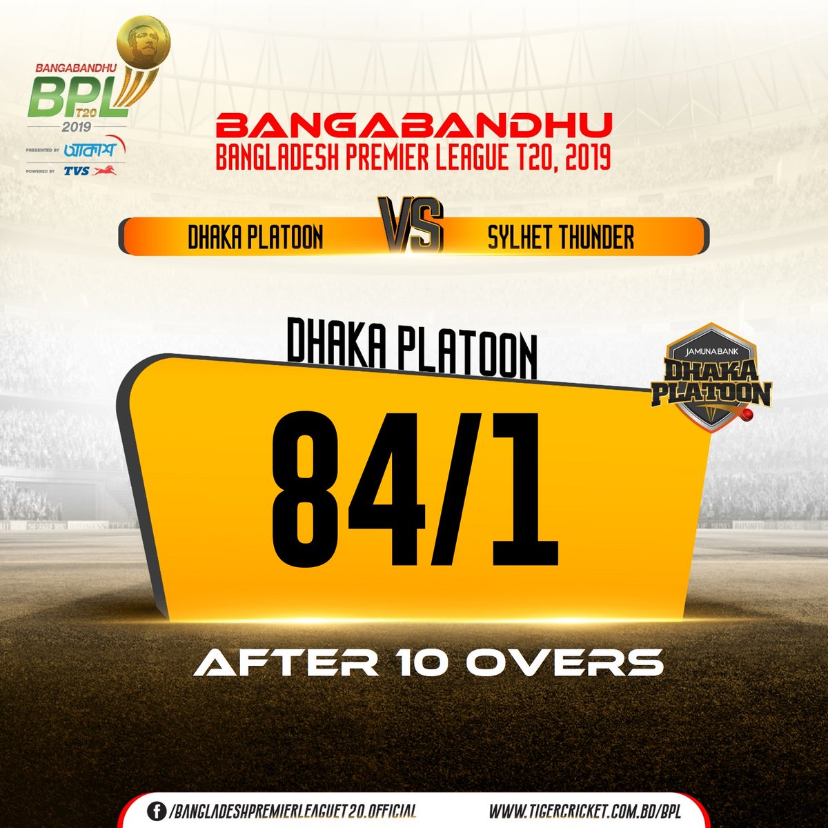 Rabbithole_bd's tweet photo. After 10 overs Dhaka Platoon are 84/1
#BBPL #DPvST
#BPLseason7 https://t.co/5NIBUSyQcy