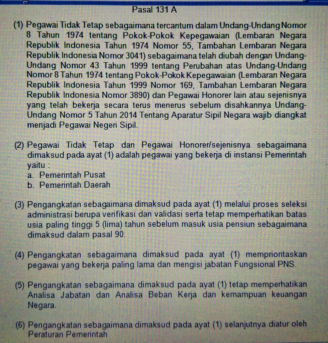 Kpd <a href="/FKBPPPN/">FKBPPPN </a> <a href="/fkbppn/">FKBPPN</a> Dorong usul kita draft revisi UU ASN dgn isi pasal 131A yg mengakomodir PTT SatpolPP &amp; PTT Dishub DKI Jkt serta seluruh honorer yg mengisi jabatan fungsional PNS
<a href="/kempanrb/">Kementerian PANRB</a> 
<a href="/Kemendagri_RI/">KEMENDAGRI</a> 
<a href="/KemensetnegRI/">Sekretariat Negara</a> 
<a href="/jokowi/">Joko Widodo</a> 

#pttdkiwajibpns