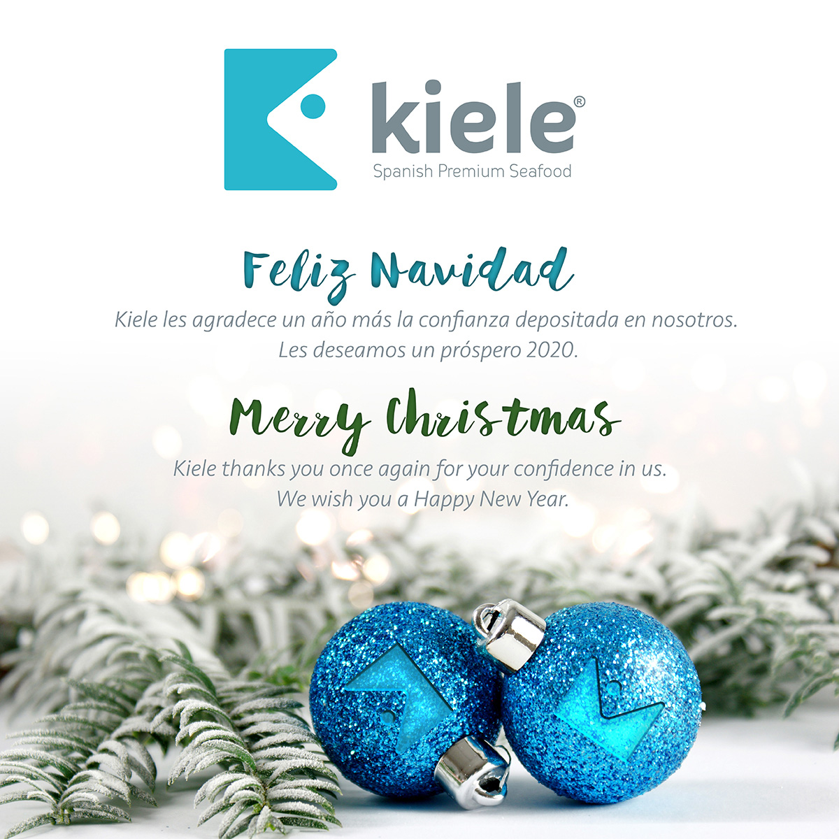 Un año más el equipo de Kiele les desea feliz navidad🎅🏻 y un próspero año 2020.🎆🥂🎄 Deseamos que paséis estos días en compañía de vuestros seres queridos.🥰