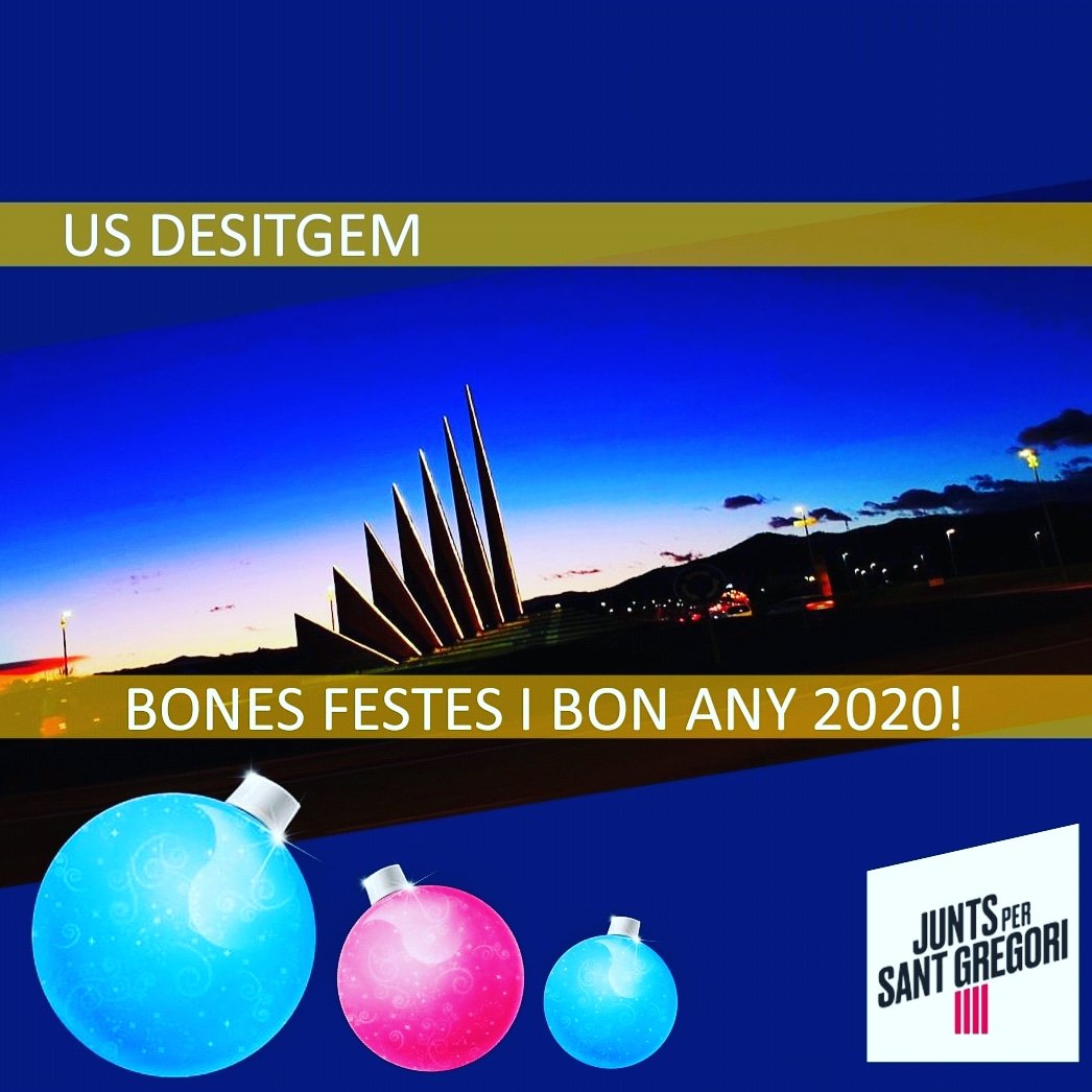 JuntsXStGregori's tweet photo. 🌟🎄 Des del grup municipal de @JuntsXStGregori us desitgem que passeu unes Bones Festes i que tingueu una bona entrada d'any 2️⃣0️⃣2️⃣0️⃣! Seguim treballant pel municipi durant aquest #Nadal #santgregori #cartellà #taialà #ginestar #constantins #domeny #santmedir #juntssumem https://t.co/7qEL00WA0I