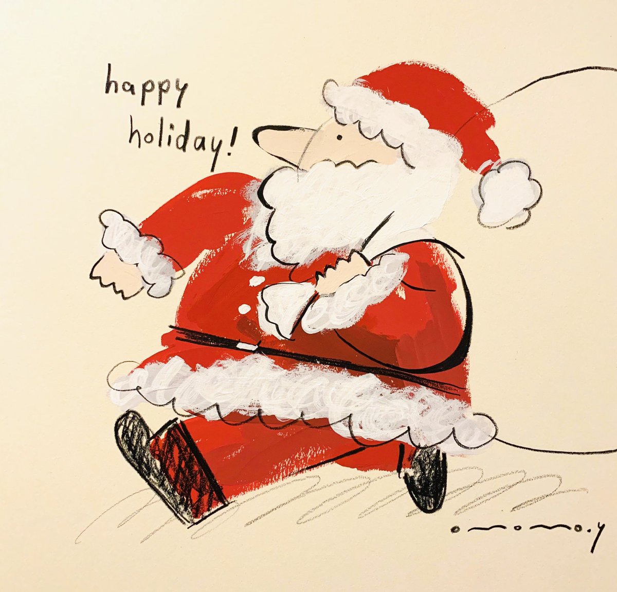 「ダッシュで描いた!良く描けた!メリークリスマス!? 」|大桃洋祐のイラスト
