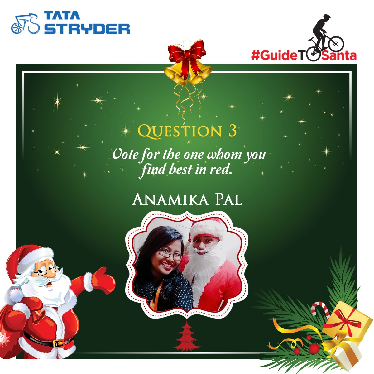 stryderbikes's tweet photo. Be a #GuideToSanta and help him decide whom to be gifted this Christmas.

#Contest #ContestAlert #Christmas 

@SweetsSmiling   @geetztandon https://t.co/eh5p9zgxhI