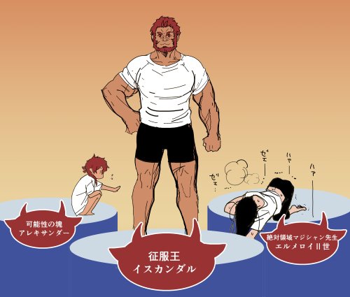イヴの夜に筋肉体操が再放送されると聞いたので、イスカンダルとアレキサンダーとエルメロイⅡ世の筋肉体操再掲 