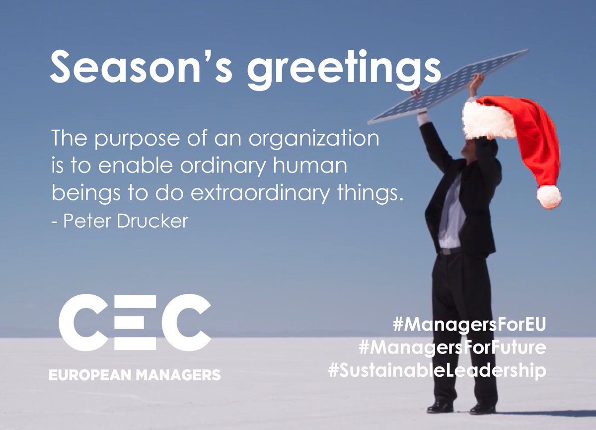 CEC_Managers's tweet image. CEC European Managers wishes you all the best for the festive season and a good start into a year set to be the one of #SustainableLeadership for the world. 

#ManagersForFuture #ManagersForEU #Christmas #NYE #SantaManager