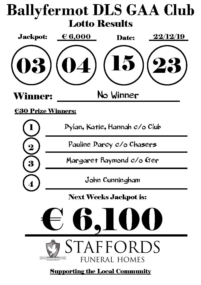 22nd december lotto numbers