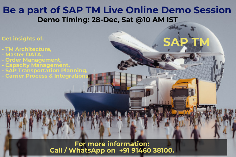 PrachiSAP's tweet photo. Grab this Opportunity, You need to Succeed. Register For Live Online SAP TM Demo: 28-Dec @ 10 AM IST. Enroll Now:https://t.co/vFrBHxAus1
#SAPVITS #SAPOnlineTraining #SAPTM #TM https://t.co/TFeoxv6Poy