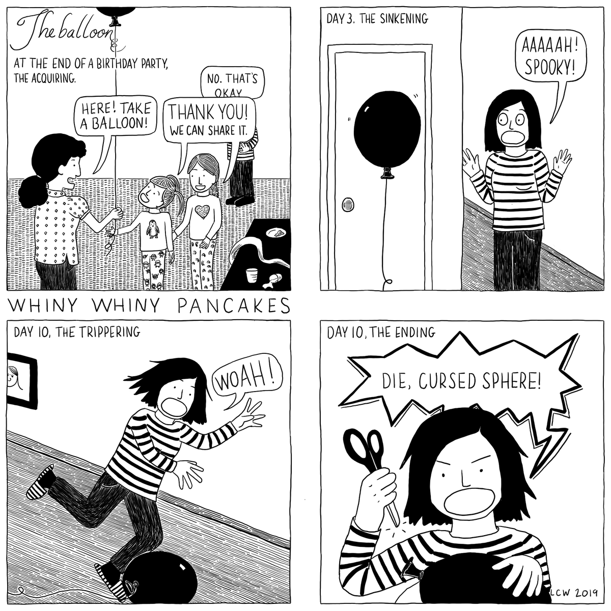 Sometimes I just need to disappear a balloon.

#webcomic #webcomics #balloon #whinywhinypancakes #parenting #diecursedsphere #trip #kidsbirthdayparty #disappear