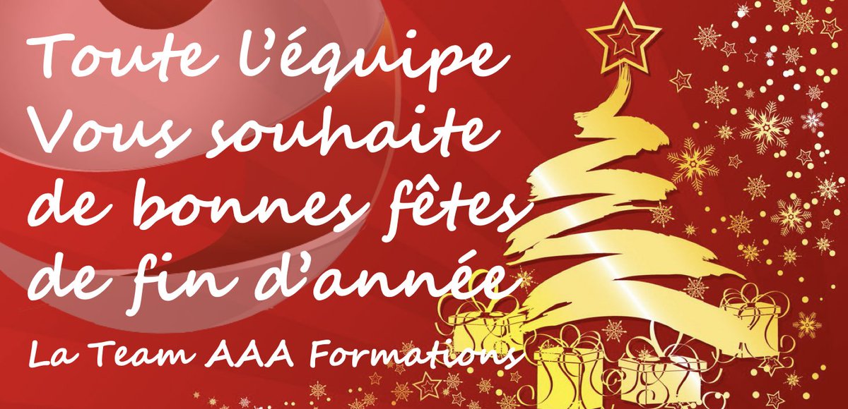 Fermeture du centre du 24 Décembre 2019 au 6 Janvier 2020 inclus
Nous restons joignable par téléphone pour toutes demandes d'informations, suivi de dossier ou autres questions.
On se retrouve en 2020, profitez de vos fêtes de fin d'année 2019. #AAAFORMATIONS #FORMATIONS
