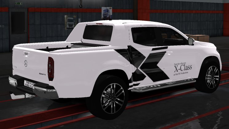 230_ZUYO_KAIKYO's tweet photo. 久々のETS2ですが、メルセデスベンツX-CLASS(MerTR作成)を試しに、TszHoさん(@tszho235)作成の日本ホイールv0.76の19.5インチタイヤとメッキホイールを履かせて、アメリカのデューリートラック風に仕立ててみました。
上:19.5タイヤとホイールを履かせた状態、
下:通常のホイール
#ETS2
#MBXClass https://t.co/DytN5MtKHP
