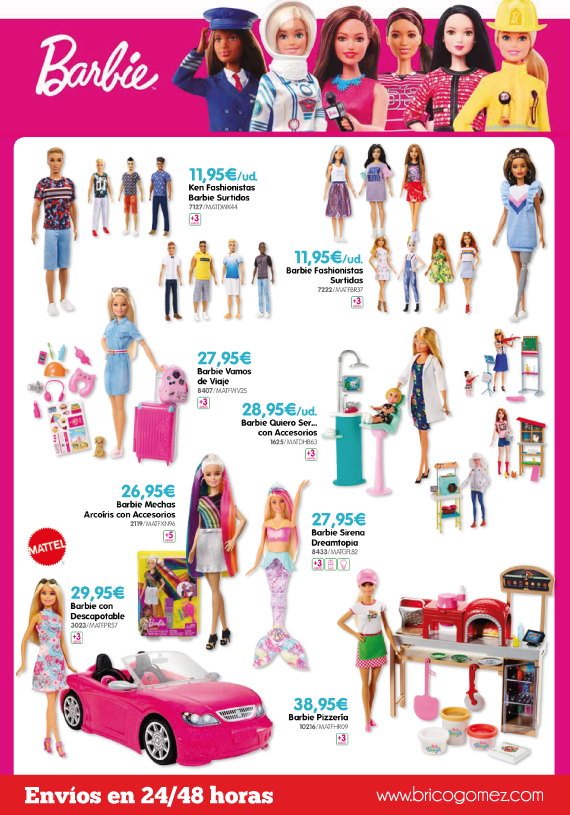 bricogomez's tweet photo. ¡El mundo de Barbie está en nuestra juguetería! ¡Todo lo que te puedes imaginar lo tenemos! :)
¡Visítanos! 👉 Avenida de Lorca, 56 Sangonera la Seca (MURCIA) #sangoneralaseca #murcia #dondino #regalos #navidad #barbie https://t.co/Uft3h5L5FX