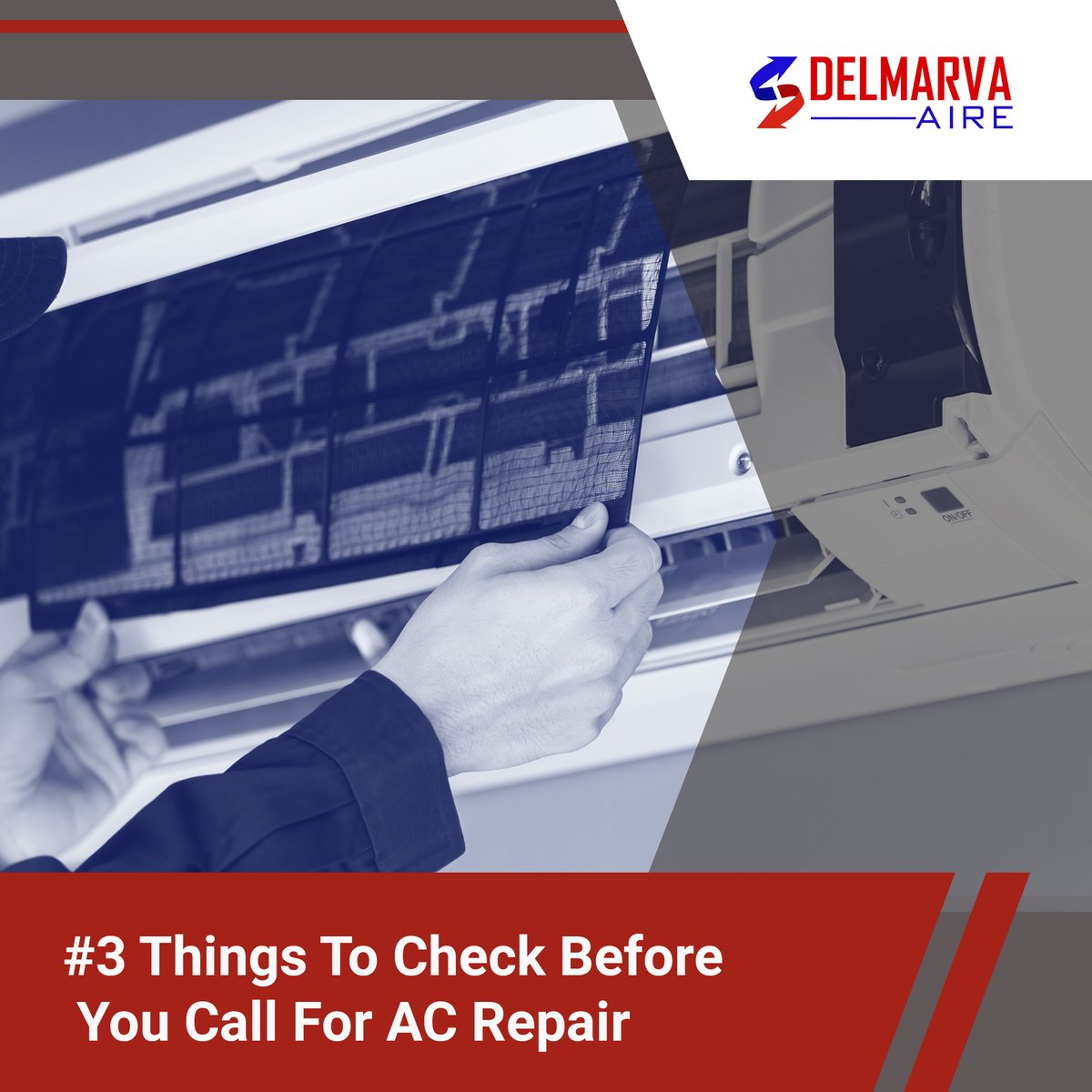 DelmarvaAire's tweet photo. 3 things to check in your broken AC before you call for repair: https://t.co/Prx8JaDRCL #hvac #hvacservices #hvaccontractors #commercialhvac #residentialhvac #acrepair https://t.co/rSZ3Ja9QKm