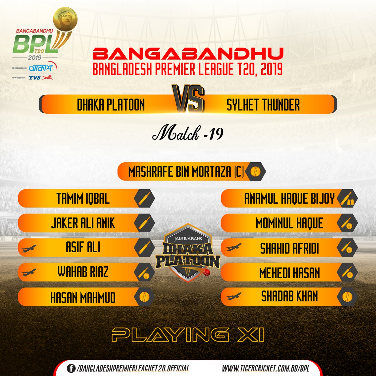 Rabbithole_bd's tweet photo. Playing XI of Sylhet Thunder and Dhaka Platoon
#BBPL #STvDP
#BPLseason7 https://t.co/JsrKOXRM1t