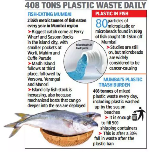 HelloSaveEarth's tweet photo. Per #Shocking  article, People are consuming as many as 80 particles of #microplastic  — widely suspected to be #Cancer  -causing —when they eat 100g of #fish  caught off the coast of #Mumbai , found a study by the Central Institute of Fisheries (CIFE)
#plastics 
@HelloSaveEarth https://t.co/9gVu7Ha5HM