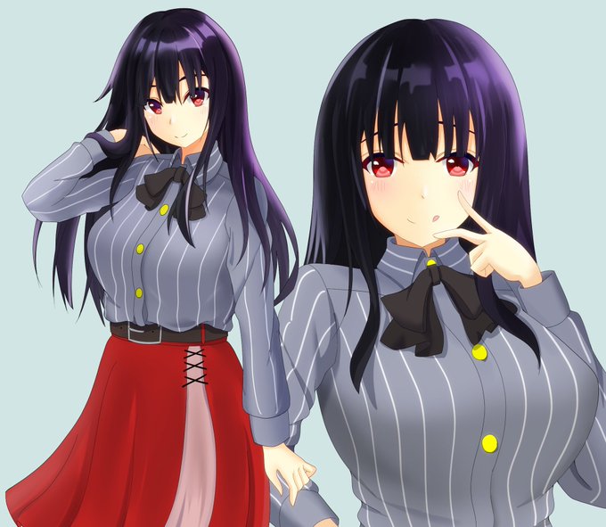 突然ですがうちの子の柊 静流(ひいらぎ しずる)ちゃんです 数年ぶりに立ち絵っぽいの描いてみました 