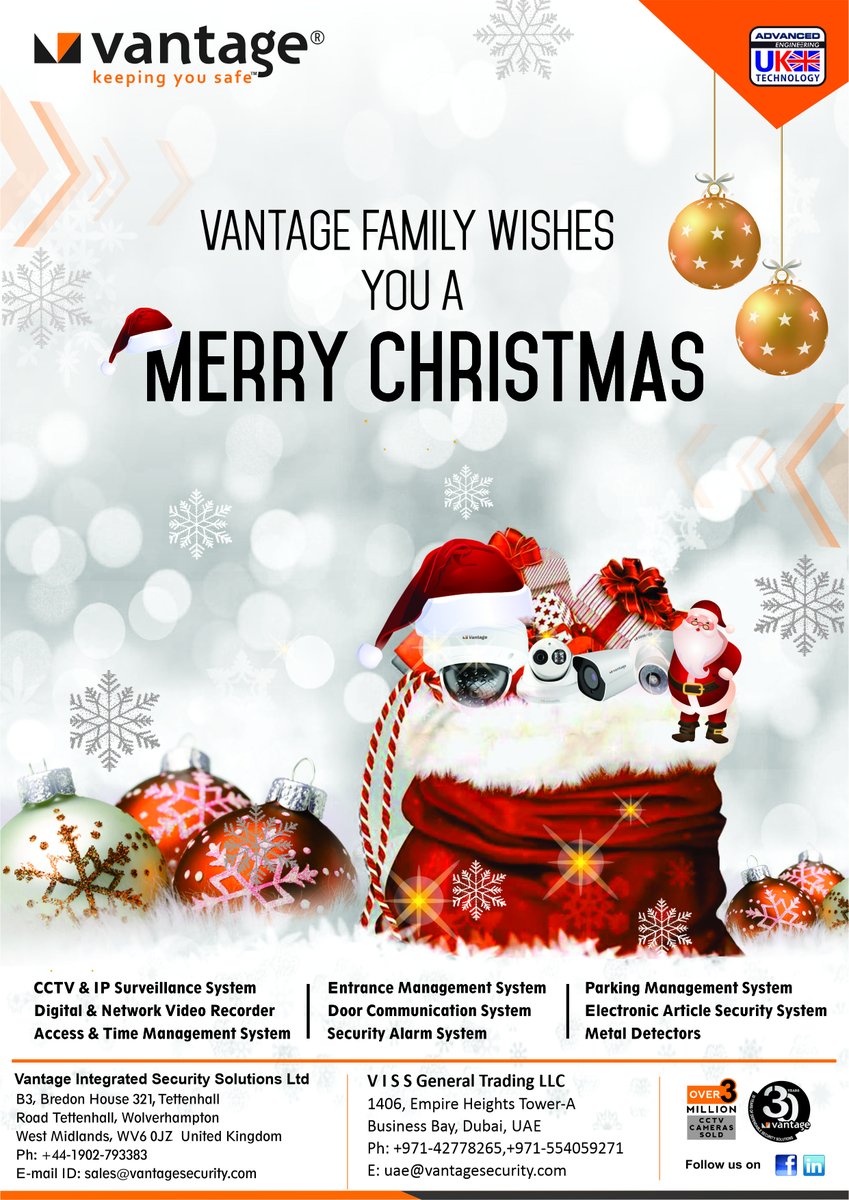 VantageSecurity's tweet image. Vantage Family Wishes You a Merry Christmas !
Contact Us Now- goo.gl/kREiin 
#Vantage #Security #keepingyousafe #cctv #surveillance #accesscontrol #alarmsystems #entrancemanagement #turnstiles #barriers #metaldetectors #parkingmanagement #videodoorphone #smarthomes