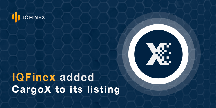 Dear users,

On the 24, December 2019, the IQFinex cryptocurrency exchange added CargoX Token (CXO) to its listing.
To know more about CargoX token project, visit their official website - cargox.io

#IQfinex #cryptocurrency #Exchange #listing #CXO