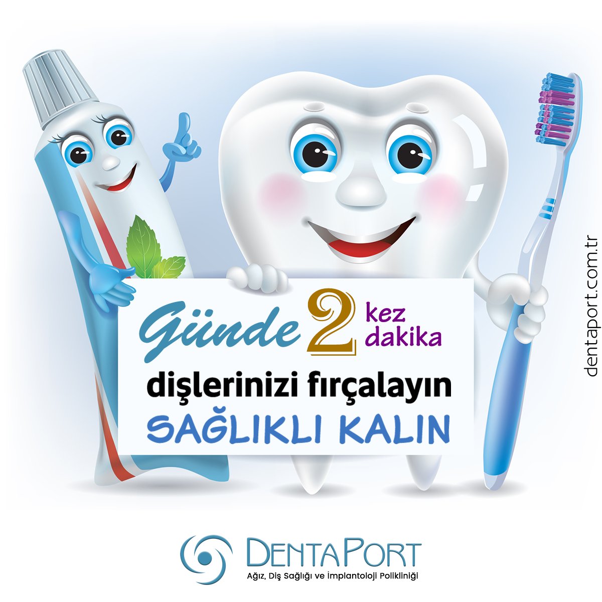 Günde 2 kere en az 2 dakika dişlerimizi düzenli olarak fırçalamalıyız. Çünkü diş fırçalamaktaki amaç, dişlerin üzerine yapışmış ve gözle görülemeyen birikintileri temizleyerek, sağlıklı bir ağza sahip olmak. Bunun içinse düzenli temizlikten kaçınmamak gerekiyor. #DentaPort