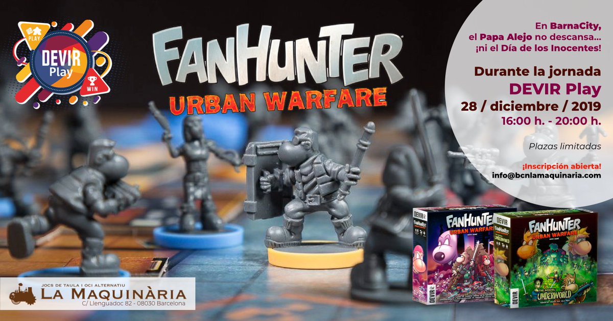 JokerCult's tweet photo. Que paséis buenas fiestas y tal, claro, pero no olvidéis que el sábado 28 de diciembre, en @BCNLaMaquinaria bajaremos los turrones corriendo delante de los #Fanhunters por las calles de BarnaCity.😂🃏
[Evento en Facebook]:
https://t.co/YfMWk8d2lK
#JuegosDeMesa #Jugar #Navidad2019 https://t.co/bYhlXJrtvN