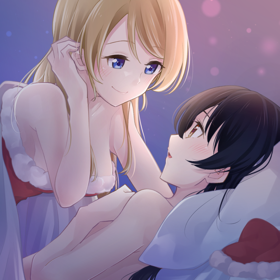 絢瀬絵里 ,園田海未 「❄️🎄🎁✨✨✨🍫🌊💞 」|モルゲンのイラスト