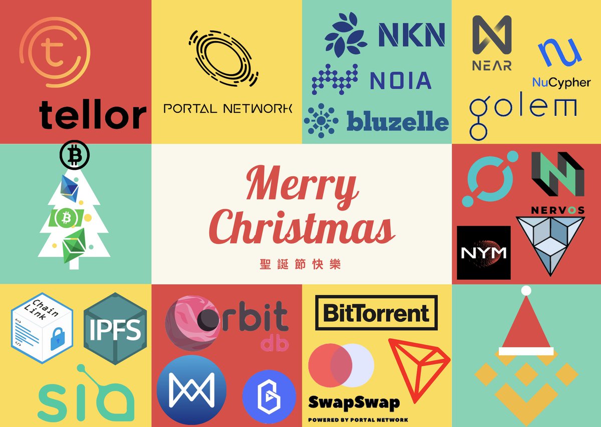 Portal Network (@itisportal) on Twitter photo Thanks everyone for your support in 2019, let's make 2020 even better! Merry Christmas! 🎄🎄🎄
@TomoChainANN <a href="/Tronfoundation/">TRON Dao</a> <a href="/BluzelleHQ/">Bluzelle</a> <a href="/helloiconworld/">ICX Postman</a> <a href="/NKN_ORG/">NKN</a> <a href="/NoiaNetwork/">SYNTROPY HelpDesk</a> <a href="/BandProtocol/">Band</a> <a href="/golemproject/">Golem Network</a> <a href="/NuCypher/">nucypher</a> <a href="/NervosNetwork/">Nervos.bit</a> <a href="/nymproject/">Nym</a> <a href="/ArweaveTeam/">ArweaveTeam</a> <a href="/SkaleNetwork/">SKALE</a> <a href="/chainlink/">Chainlink</a> Thanks everyone for your support in 2019, let's make 2020 even better! Merry Christmas! 🎄🎄🎄
@TomoChainANN <a href="/Tronfoundation/">TRON Dao</a> <a href="/BluzelleHQ/">Bluzelle</a> <a href="/helloiconworld/">ICX Postman</a> <a href="/NKN_ORG/">NKN</a> <a href="/NoiaNetwork/">SYNTROPY HelpDesk</a> <a href="/BandProtocol/">Band</a> <a href="/golemproject/">Golem Network</a> <a href="/NuCypher/">nucypher</a> <a href="/NervosNetwork/">Nervos.bit</a> <a href="/nymproject/">Nym</a> <a href="/ArweaveTeam/">ArweaveTeam</a> <a href="/SkaleNetwork/">SKALE</a> <a href="/chainlink/">Chainlink</a>