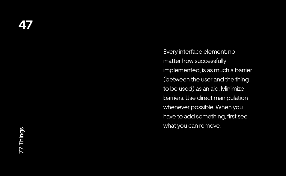 coderitual's tweet photo. Interfaces are compromises.

#77things #webdevelopment https://t.co/wAY2tf1zgo