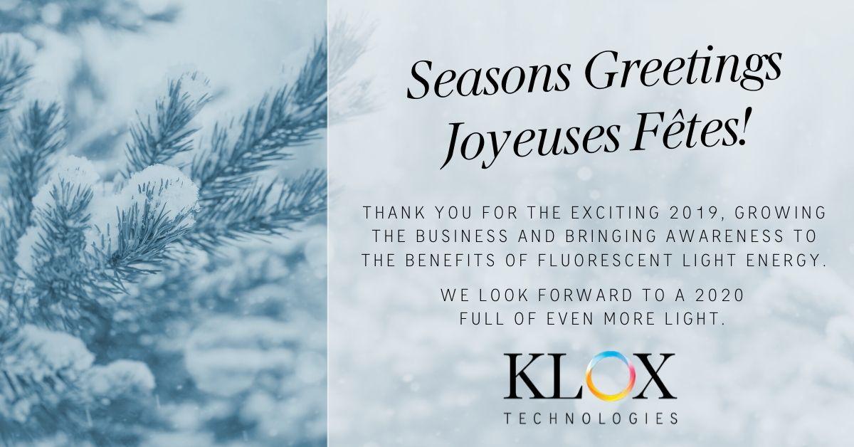 KloxTech's tweet photo. Thank you for 2019 - we look forward to a 2020 full of even more light! https://t.co/9ZLHI6cslG